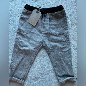 NWT Zara baby houndstooth pants for fall elastic waist and wood buttons 18-24